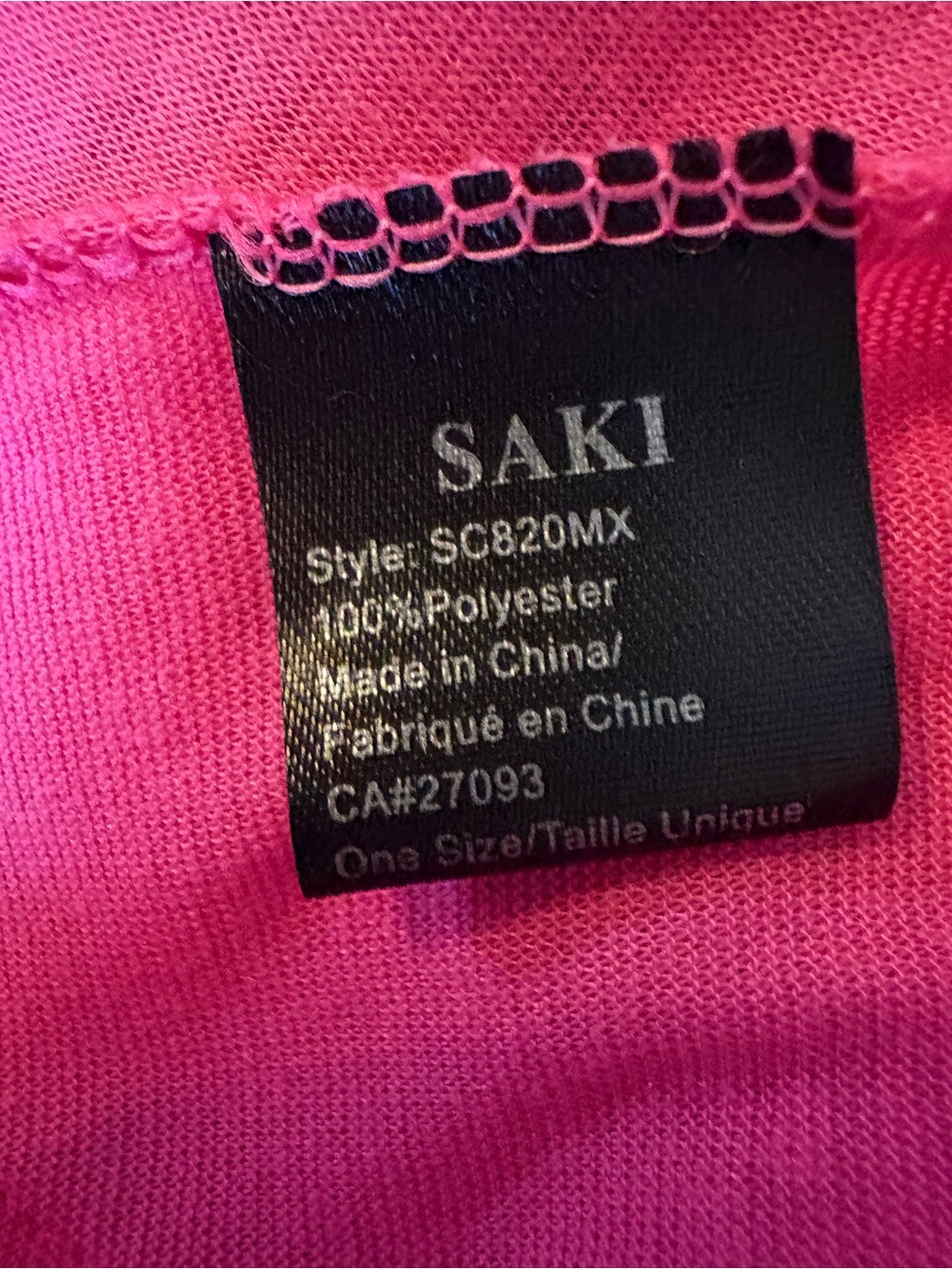 SAKI NWOT Hot Pink Lace-Trim Tassel Scarf Wrap. 100% polyester - Picture 3 of 6